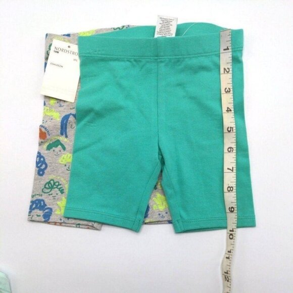 Open Edit Nordstrom Baby Clothes Top & Two Shorts Set 18M Green Multicolor NEW - Picture 9 of 10